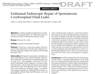 Endonasal Endoscopic Repair of Spontaneous Cerebrospinal Fliud Leaks