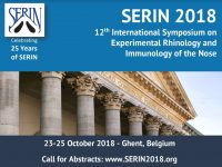 12-й Международный Симпозиум Экспериментальной Ринологии и Иммунологии Носа (SERIN) состоится 23-25 октября 2018 г. в Генте (Бельгия)